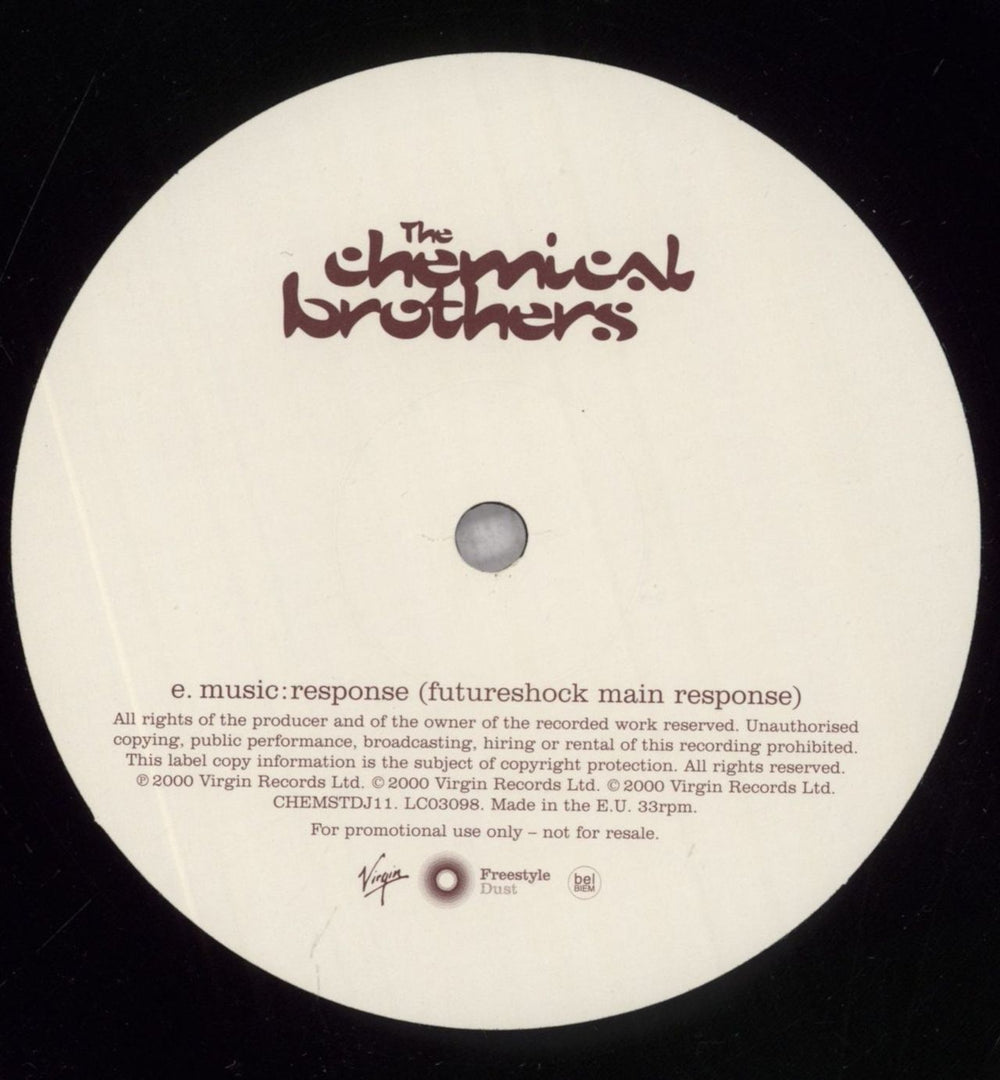 Chemical Brothers Music: Response UK Promo 12" vinyl single (12 inch record / Maxi-single) 2000