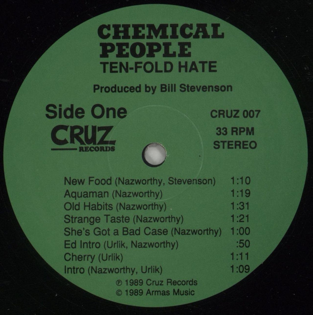 Chemical People Ten-Fold Hate - shrink US vinyl LP album (LP record) CK8LPTE515197