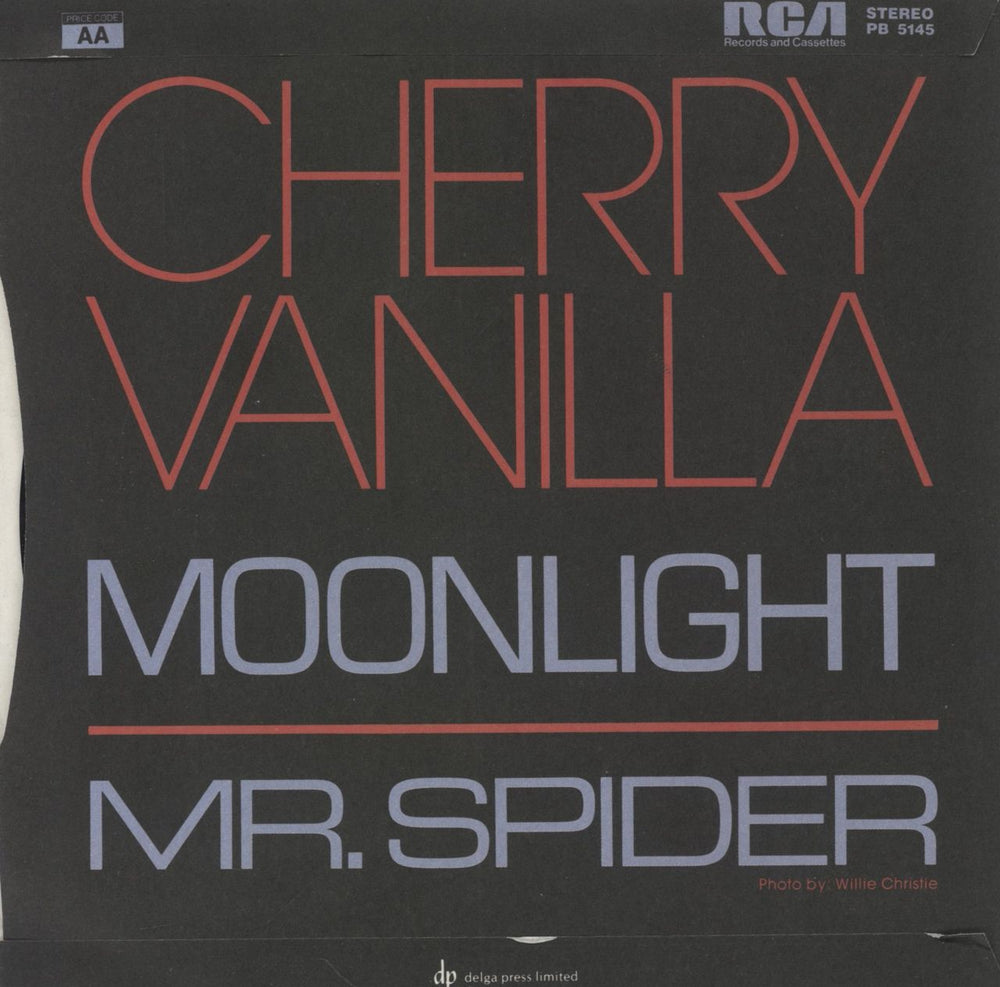 Cherry Vanilla Moonlight UK Promo 7" vinyl single (7 inch record / 45)