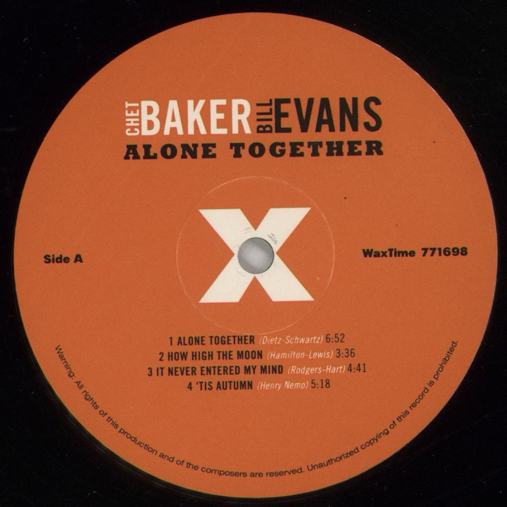 Chet Baker Alone Together - 180 Gram UK vinyl LP album (LP record) 6CBLPAL864409