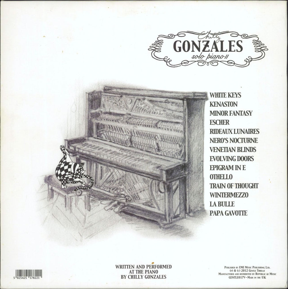 Chilly Gonzales Solo Piano II UK vinyl LP album (LP record) 5025425178221