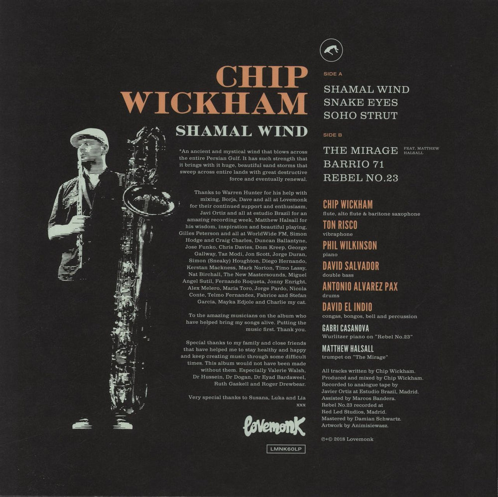 Chip Wickham Shamal Wind Spanish vinyl LP album (LP record) 8437015436814