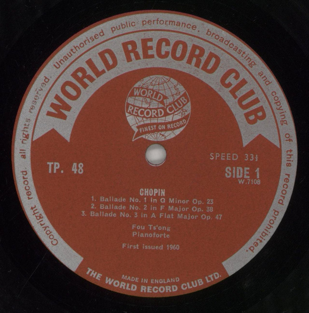 Chopin Fou Ts'Ong Plays Chopin UK vinyl LP album (LP record) CYXLPFO859960