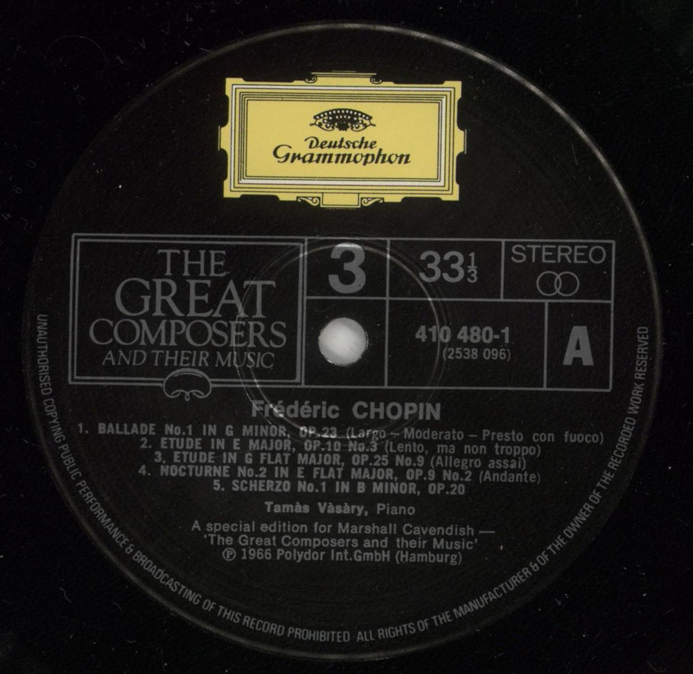 Chopin Piano Recital UK vinyl LP album (LP record) CYXLPPI876042