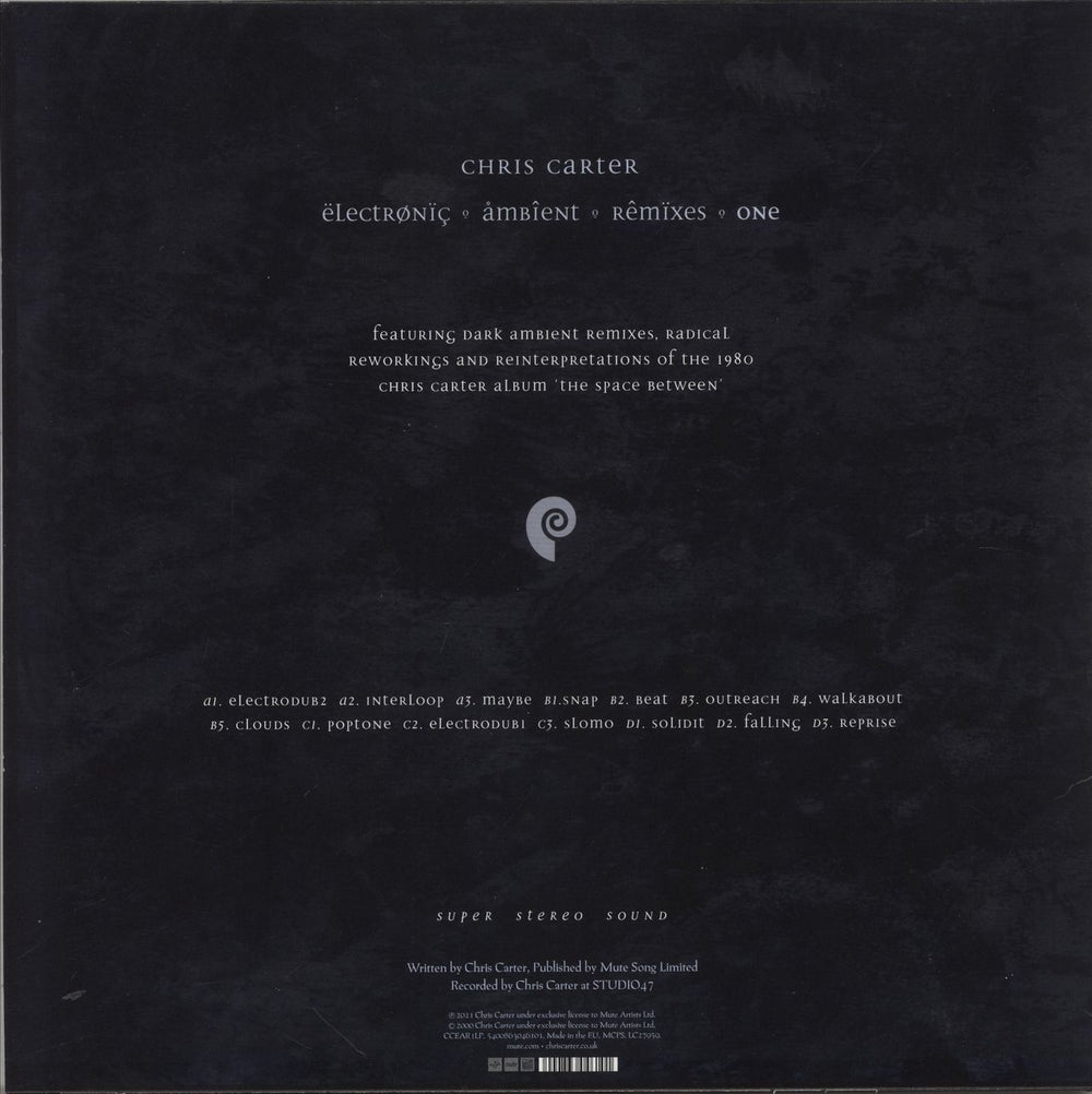 Chris Carter Electronic Ambient Remixes One UK 2-LP vinyl record set (Double LP Album) 5400863046101