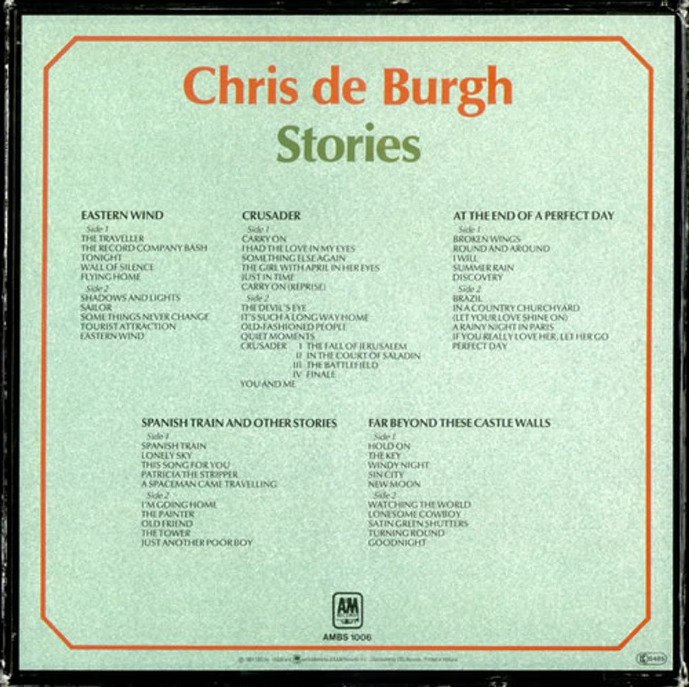 Chris De Burgh Stories Dutch Vinyl Box Set BURVXST519773