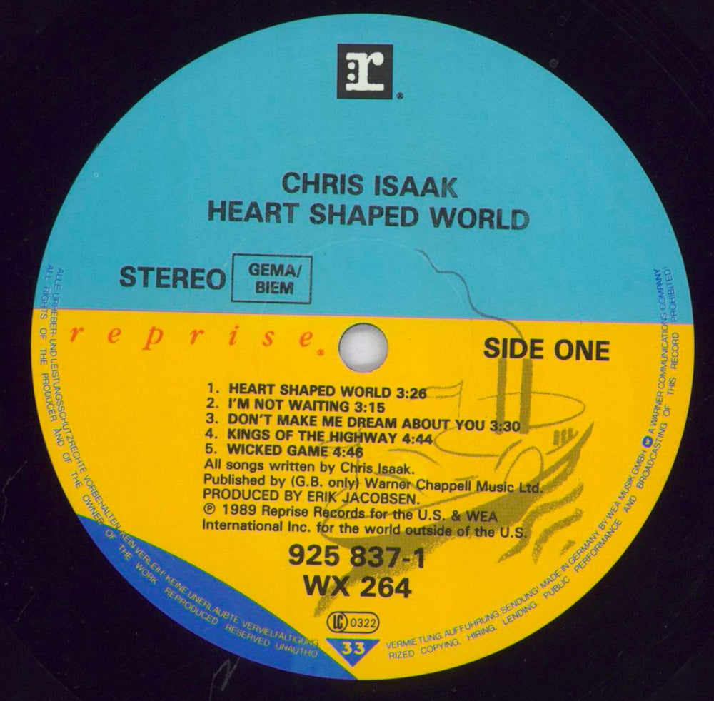 Chris Isaak Heart Shaped World - EX UK vinyl LP album (LP record) ISALPHE830496