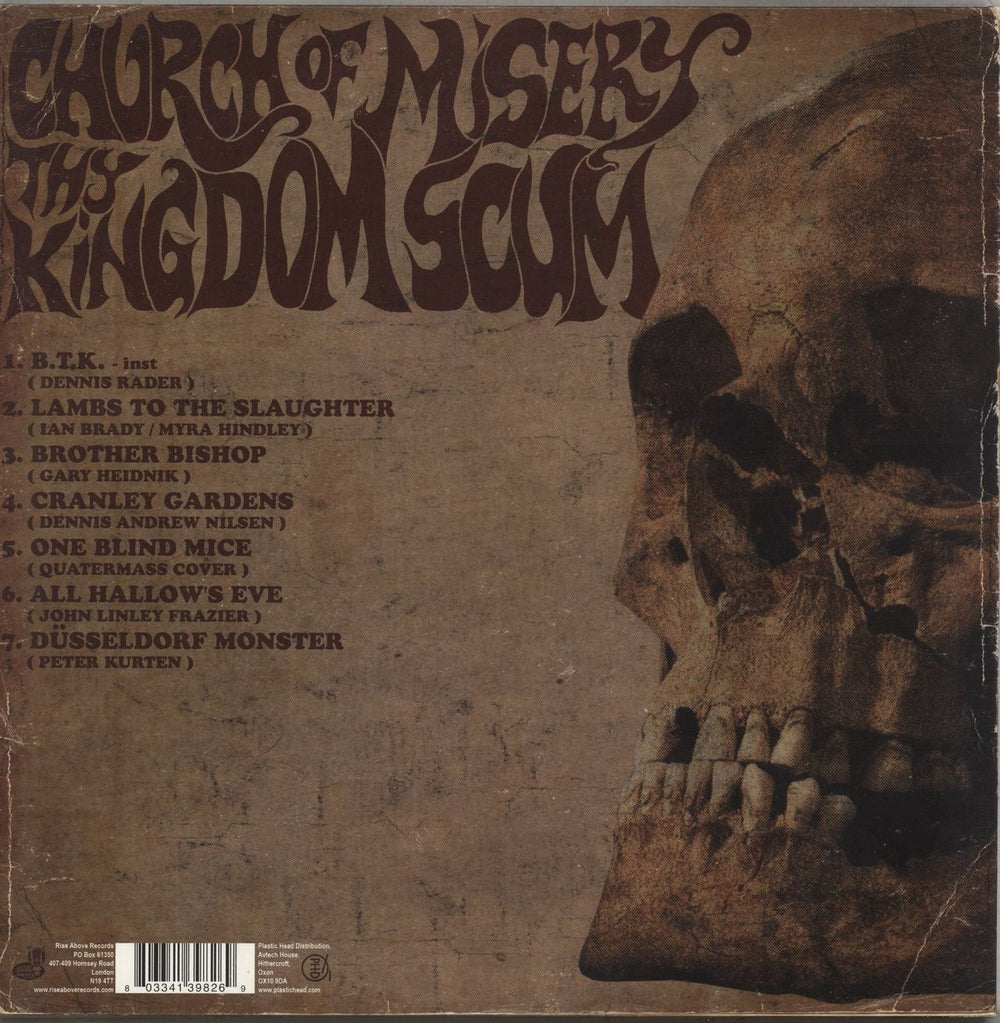 Church Of Misery Thy Kingdom Scum - Gold Vinyl UK 2-LP vinyl record set (Double LP Album) 803341398269'2001