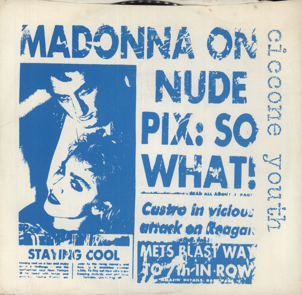 Ciccone Youth Burnin' Up US 7" vinyl single (7 inch record / 45) NAR-030