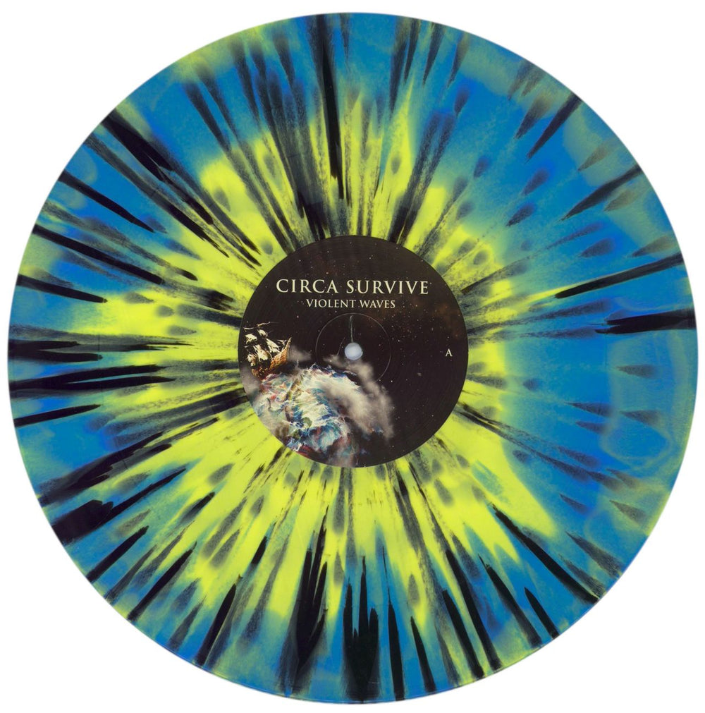Circa Survive Violent Waves - Yellow and Blue Swirl w/ Black Splatter UK 2-LP vinyl record set (Double LP Album) O512LVI862606