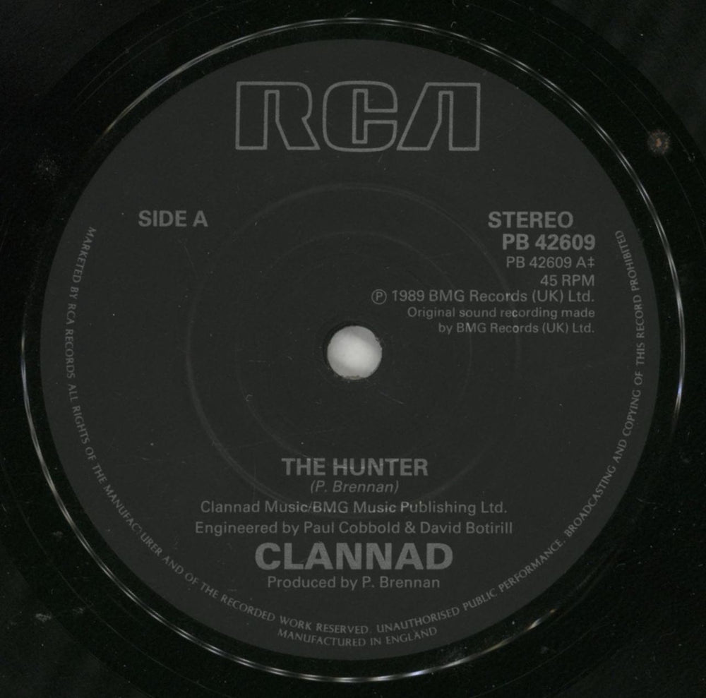 Clannad The Hunter UK 7" vinyl single (7 inch record / 45) CLN07TH34540