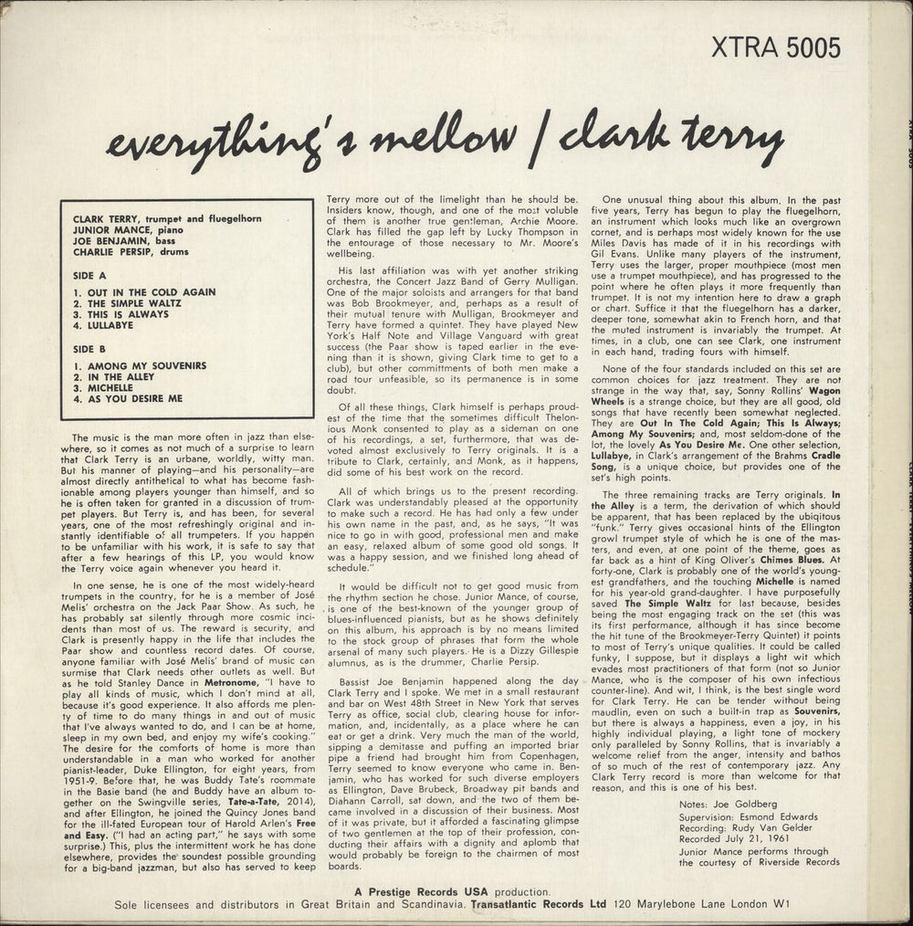Clark Terry Everything's Mellow UK vinyl LP album (LP record)