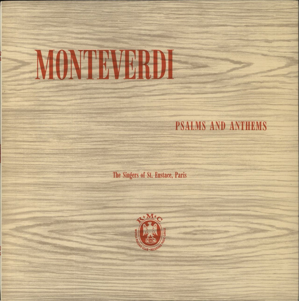 Claudio Monteverdi Monteverdi: Psalms And Anthems UK vinyl LP album (LP record) CM48