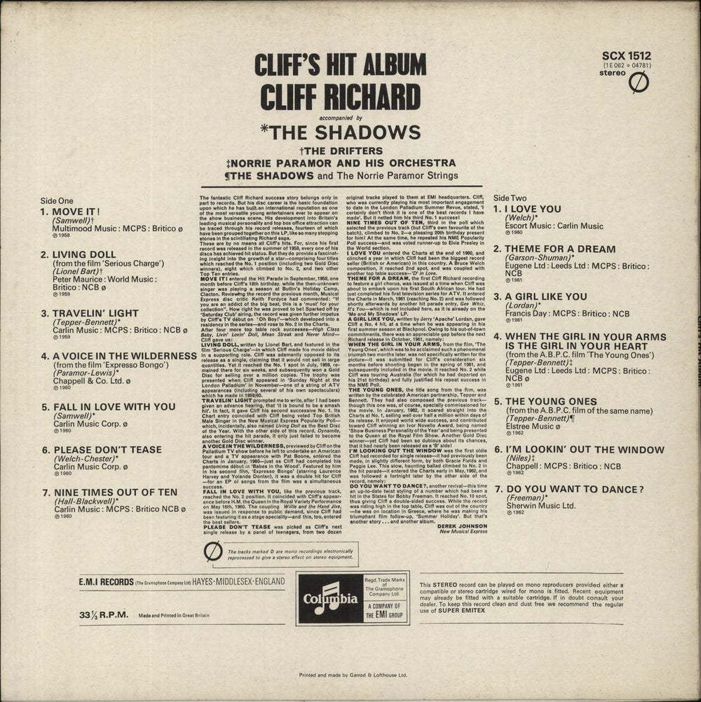 Cliff Richard Cliff's Hit Album - 80s UK vinyl LP album (LP record)