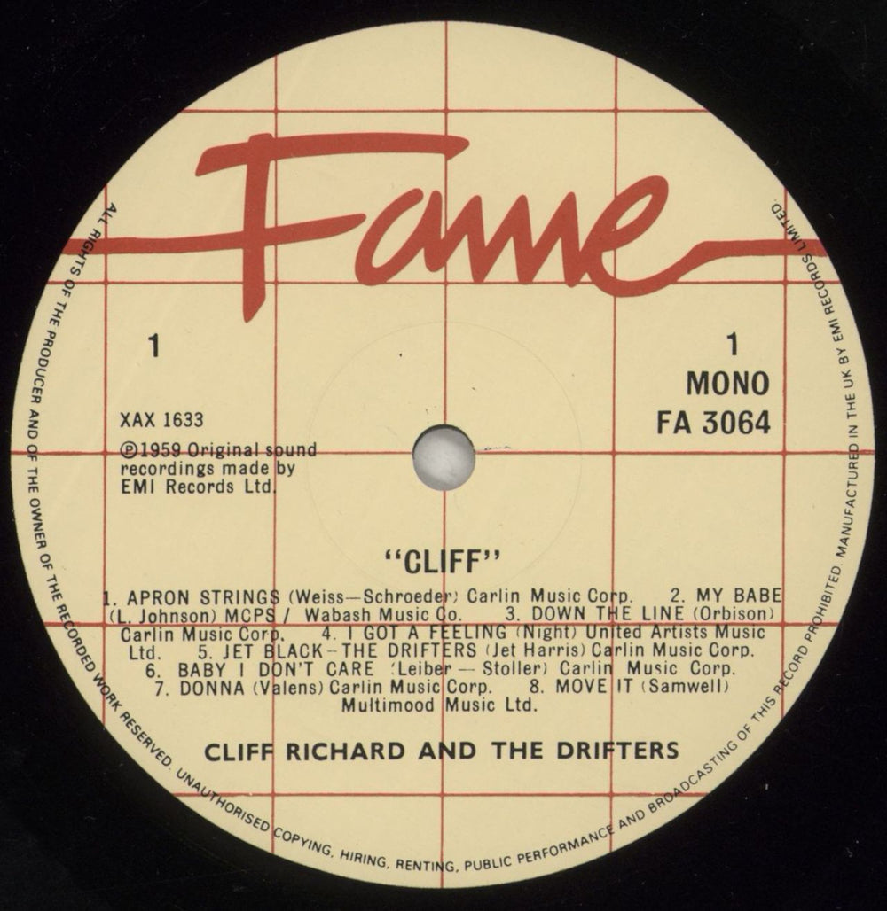 Cliff Richard Cliff UK vinyl LP album (LP record) RICLPCL240543