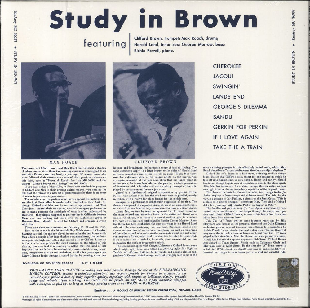 Clifford Brown & Max Roach Study In Brown - Sealed UK vinyl LP album (LP record)