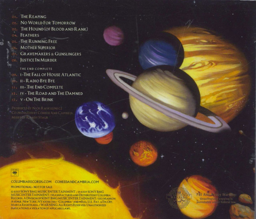 Coheed And Cambria No World For Tomorrow US Promo CD album (CDLP)