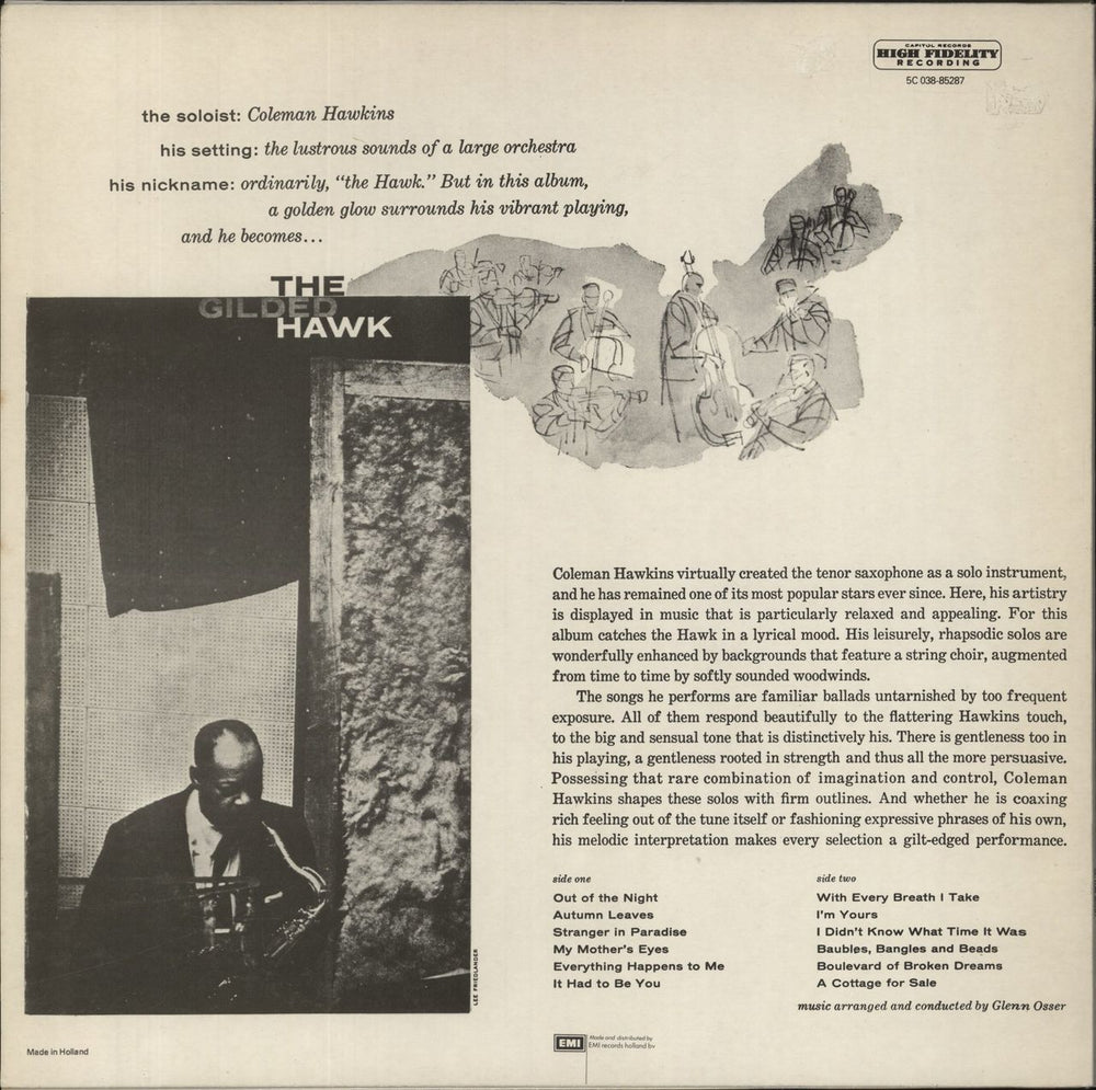 Coleman Hawkins The Gilded Hawk Dutch vinyl LP album (LP record)