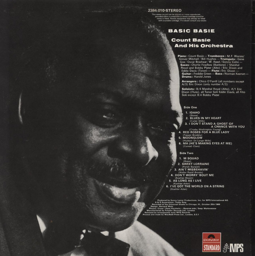 Count Basie Basic Basie UK vinyl LP album (LP record)