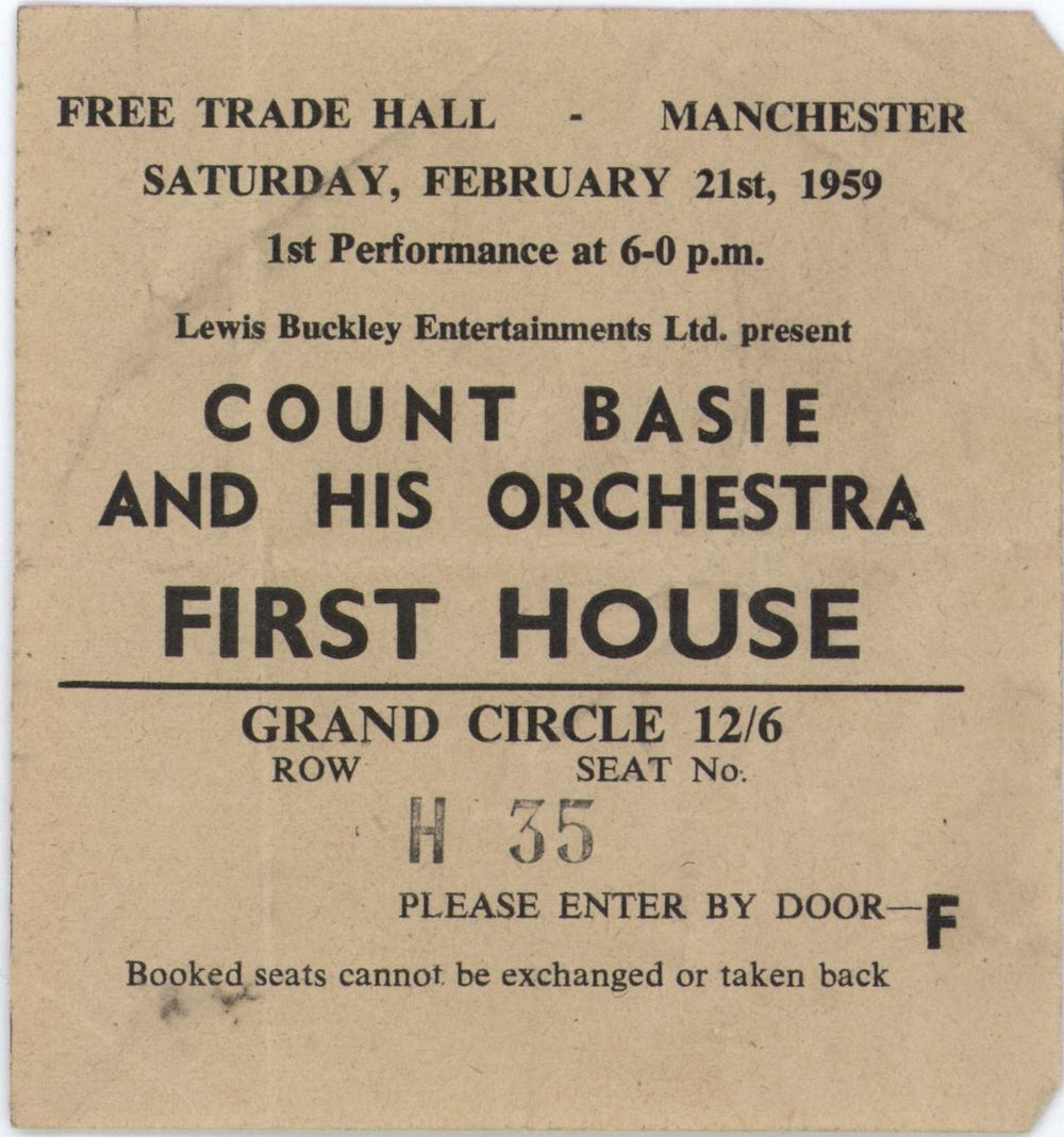 Count Basie Souvenir Programme + ticket stub UK tour programme CUITRSO787172