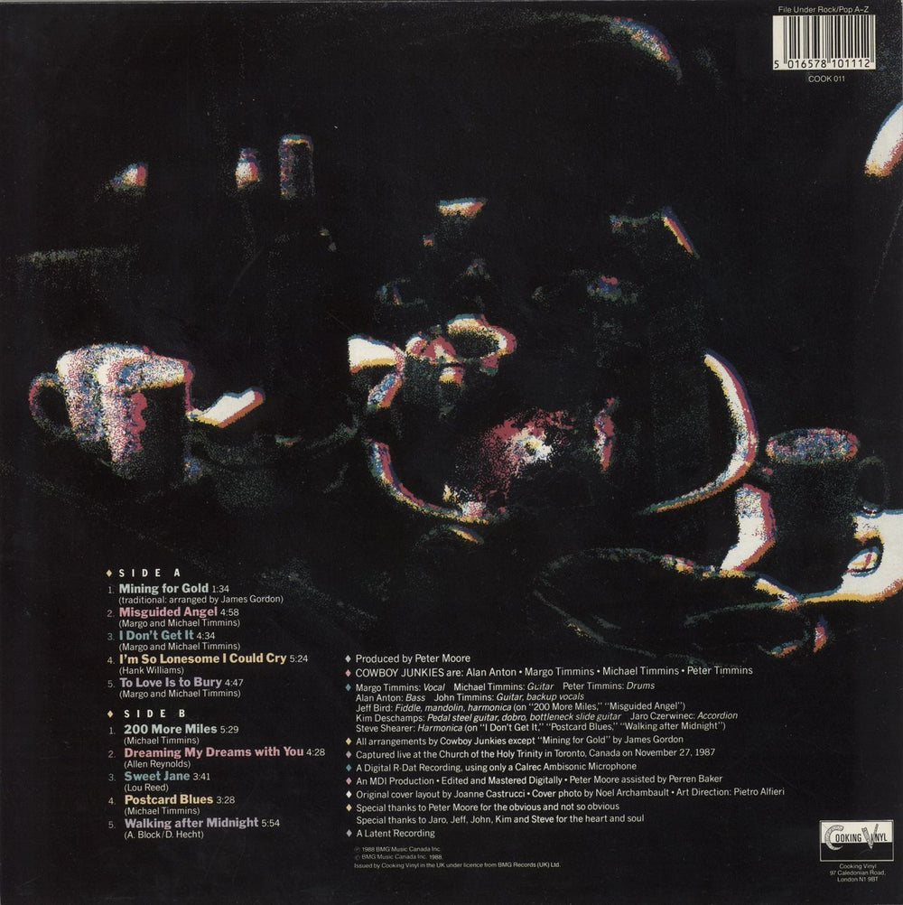 Cowboy Junkies The Trinity Session UK vinyl LP album (LP record) 5016578101112