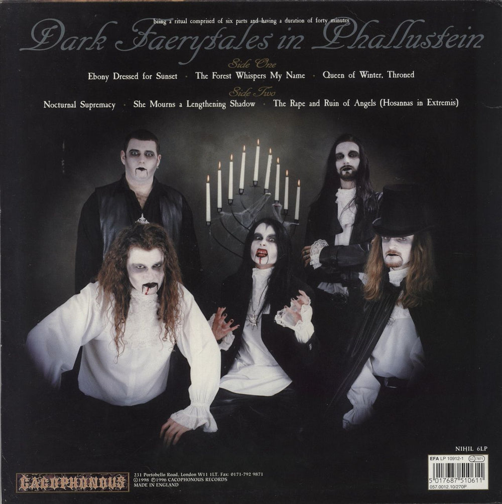 Cradle Of Filth Vempire: Dark Faerytales UK vinyl LP album (LP record) 5017687510611