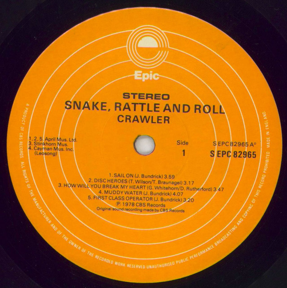 Crawler Snake, Rattle And Roll UK vinyl LP album (LP record) CWYLPSN552092
