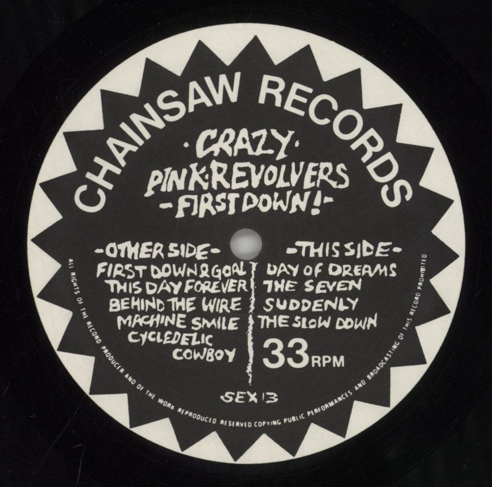 Crazy Pink Revolvers First Down UK vinyl LP album (LP record) 0ZBLPFI860522