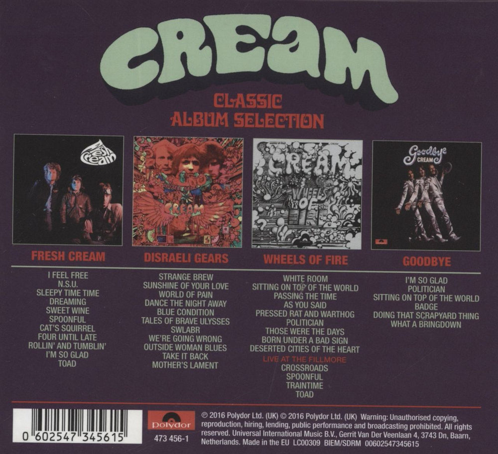 Cream Classic Album Selection UK CD Album Box Set 602547345615