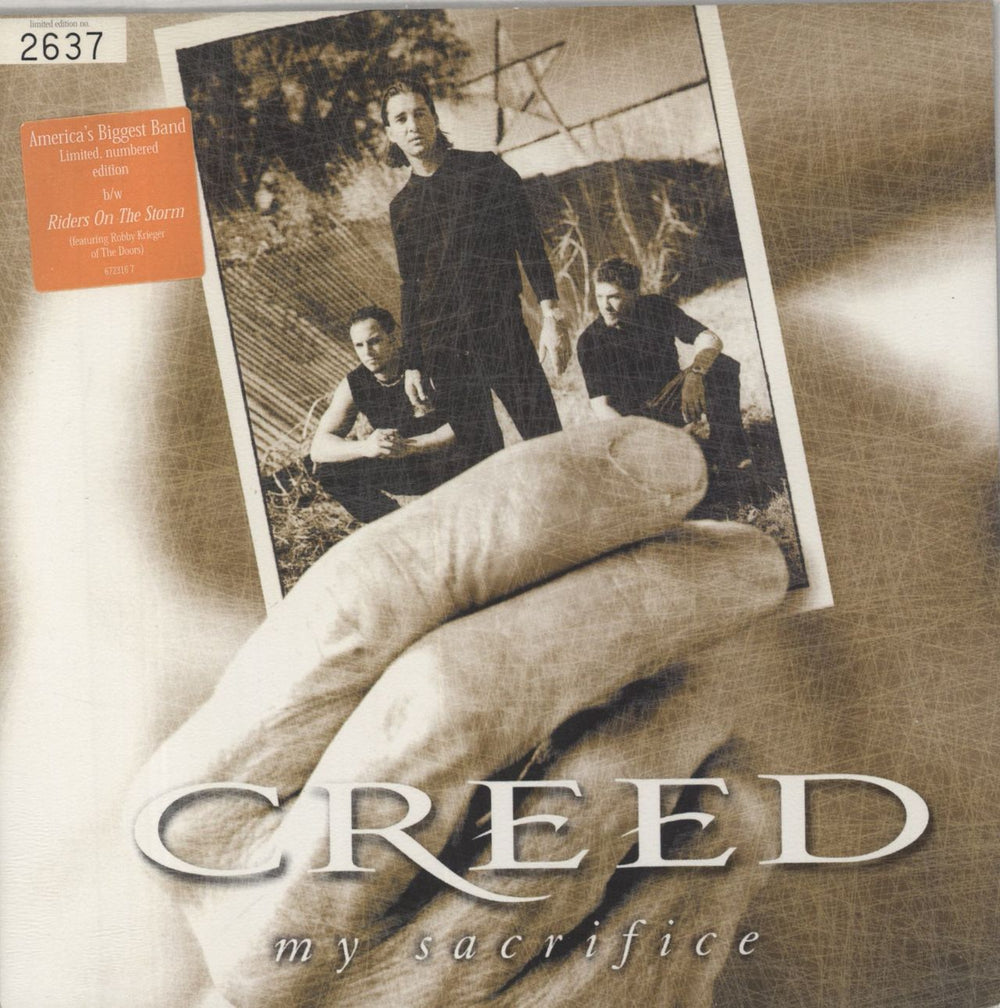Creed My Sacrifice - Yellow Vinyl UK 7" vinyl single (7 inch record / 45) 6723167