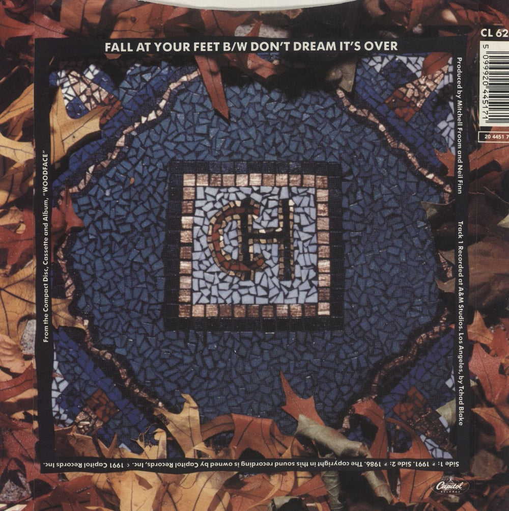 Crowded House Fall At Your Feet UK 7" vinyl single (7 inch record / 45) 5099920445171