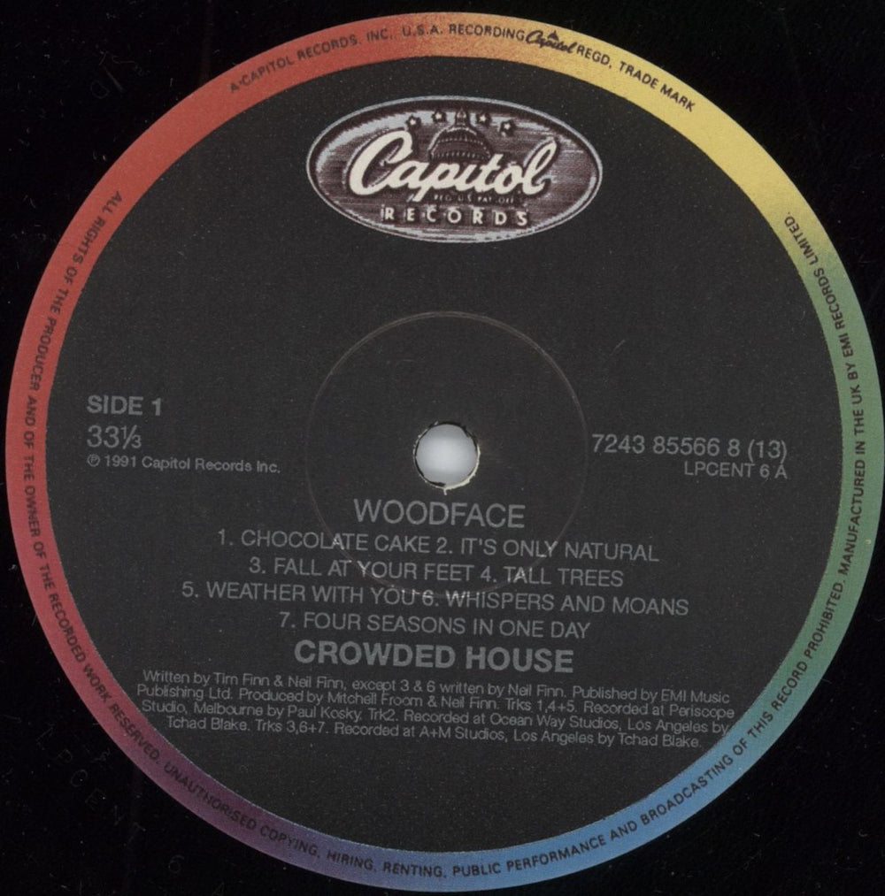 Crowded House Woodface - EMI100 Series - 180gm UK vinyl LP album (LP record) CRDLPWO147870