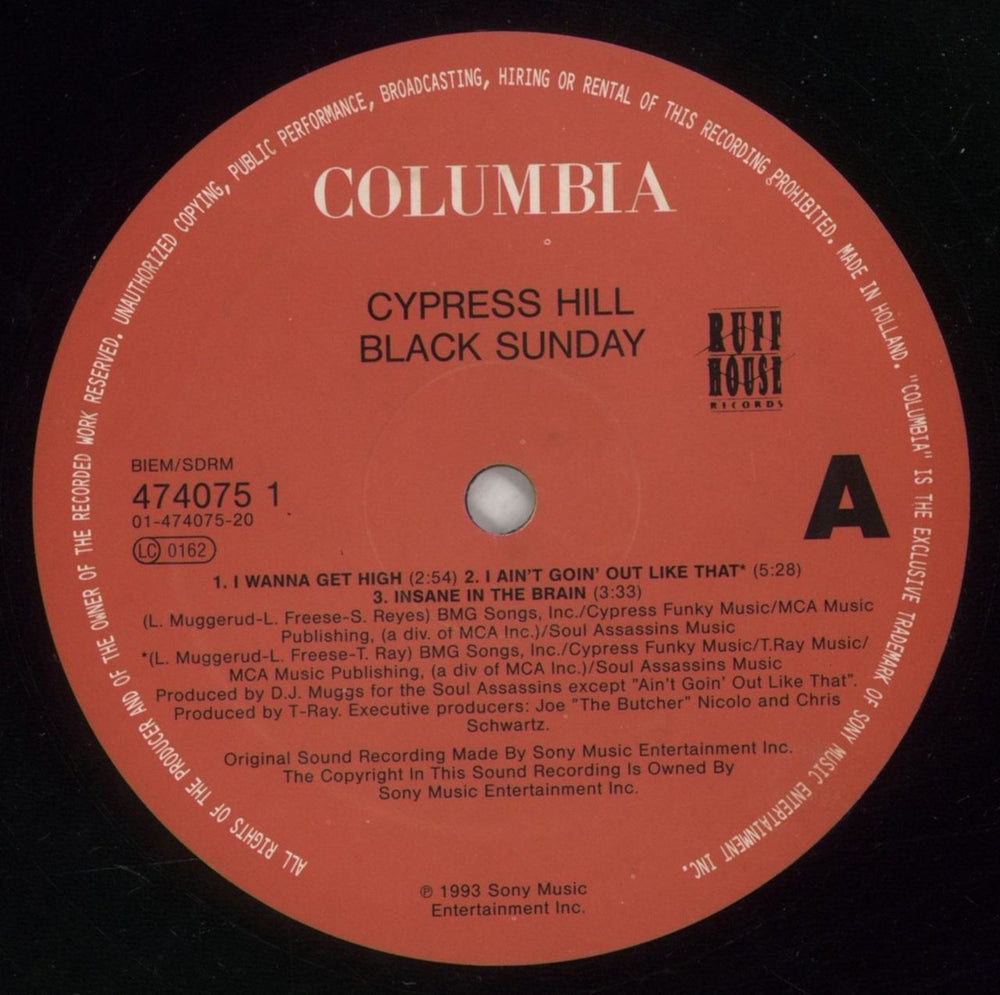 Cypress Hill Black Sunday - VG Dutch 2-LP vinyl record set (Double LP Album) CYP2LBL872180