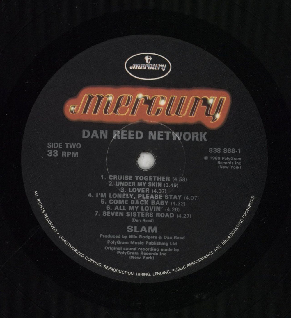 Dan Reed Network Slam UK vinyl LP album (LP record) DRNLPSL277501