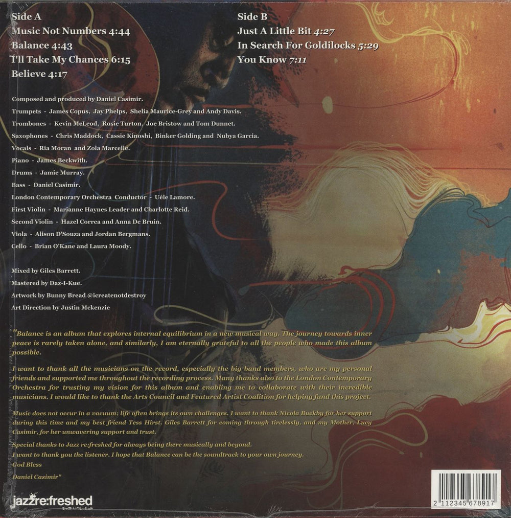 Daniel Casimir Balance - Orange/Gold Marbled Vinyl UK vinyl LP album (LP record) 2112345678917