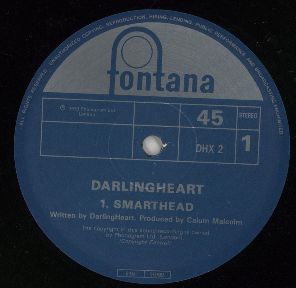 Darlingheart Smarthead UK 12" vinyl single (12 inch record / Maxi-single) D1T12SM506220