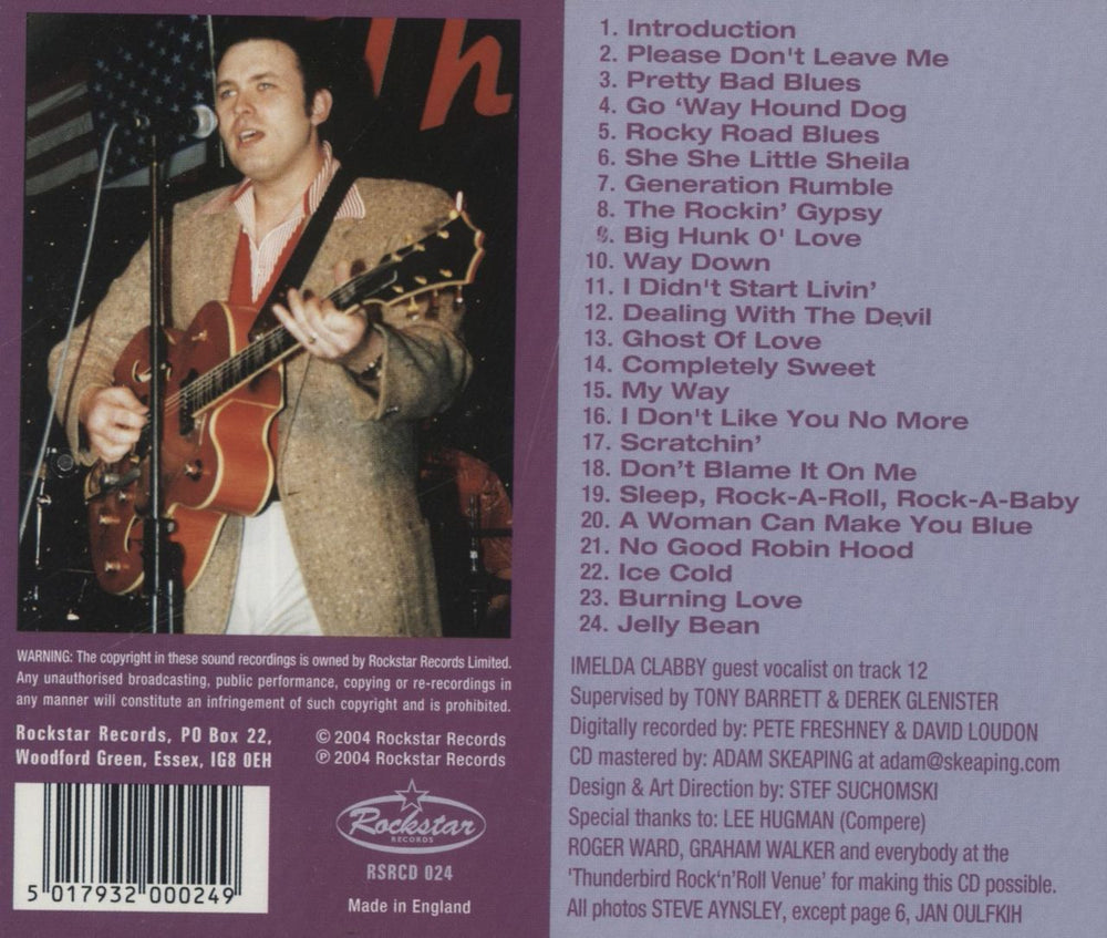 Darrel Higham & The Barnshakers At The Thunderbird Rock 'N' Roll Venue UK CD album (CDLP)