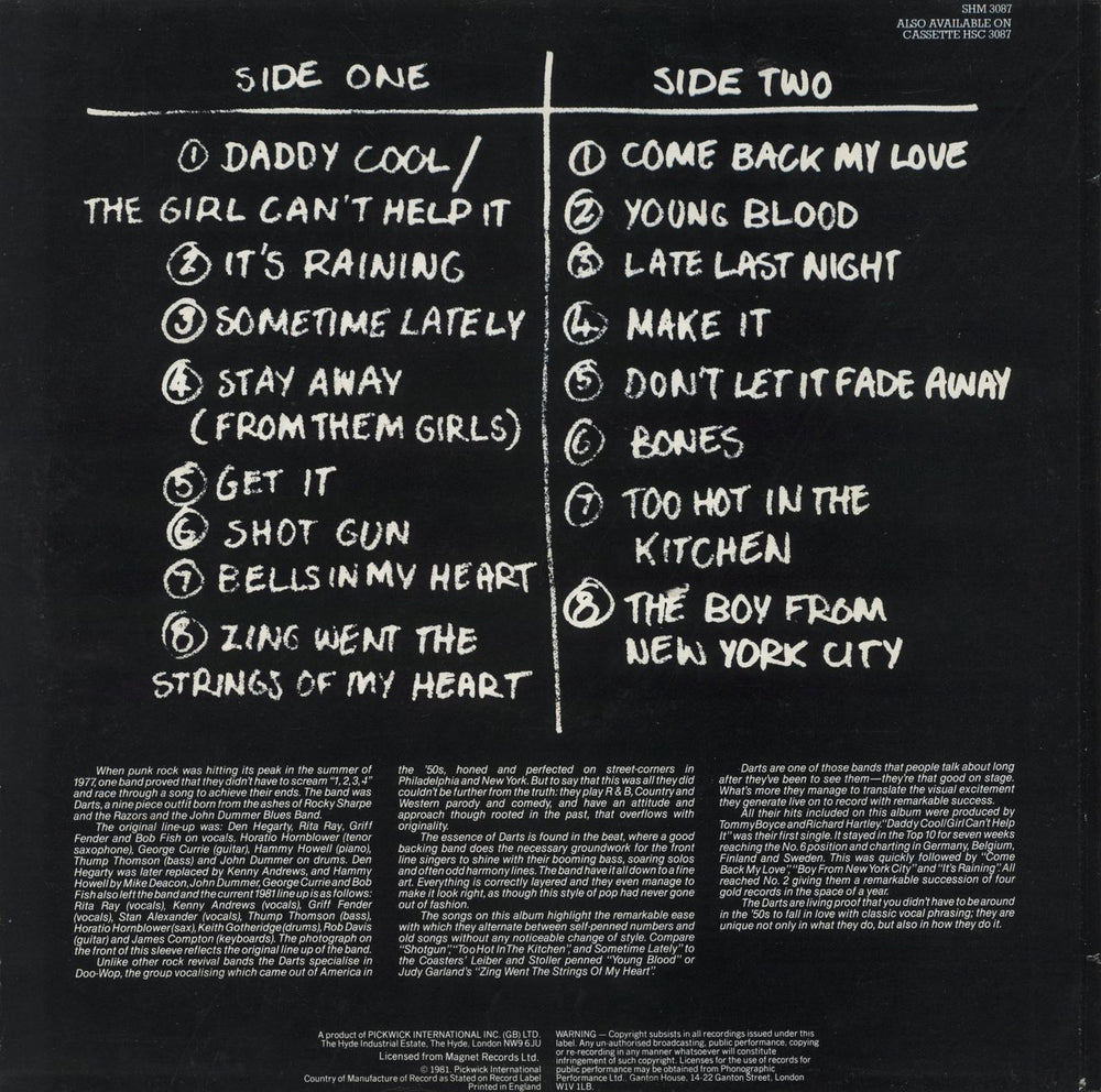 Darts Double Top UK vinyl LP album (LP record)