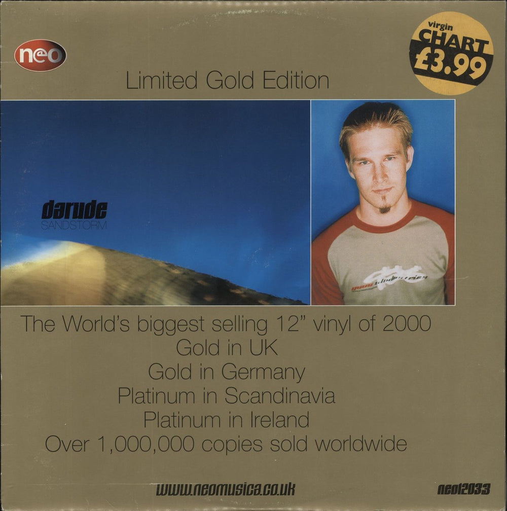 Darude Sandstorm - Gold Edition UK 12" vinyl single (12 inch record / Maxi-single) NEO12033