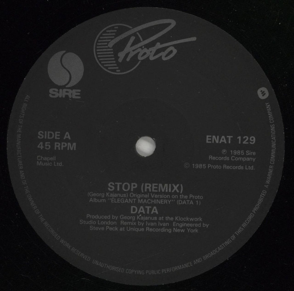 Data Stop / Blow - Hype Sticker UK 12" vinyl single (12 inch record / Maxi-single) E2512ST879119