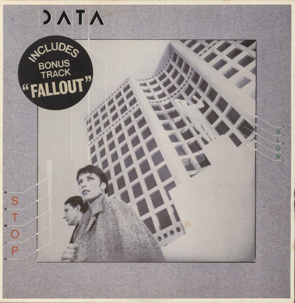 Data Stop / Blow - Hype Sticker UK 12" vinyl single (12 inch record / Maxi-single) ENAT129