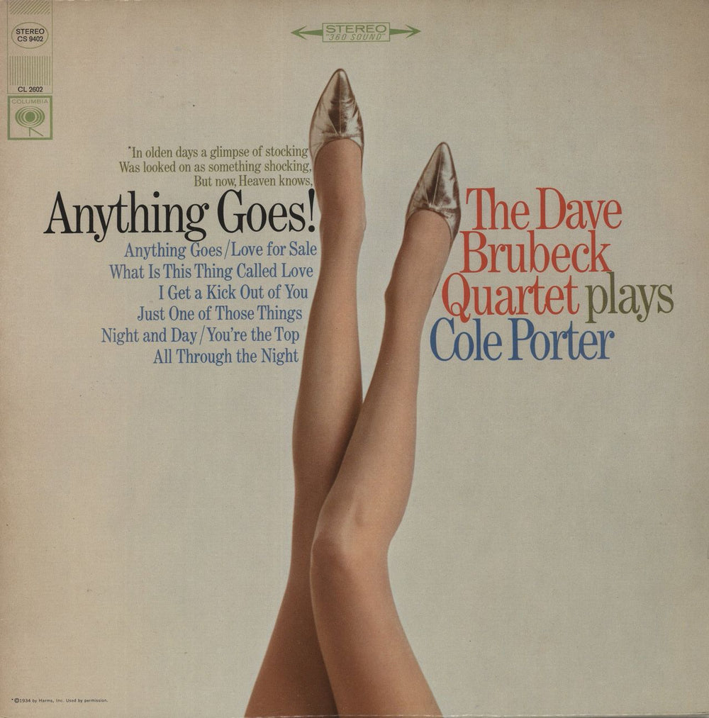Dave Brubeck Anything Goes! US vinyl LP album (LP record) CS9402