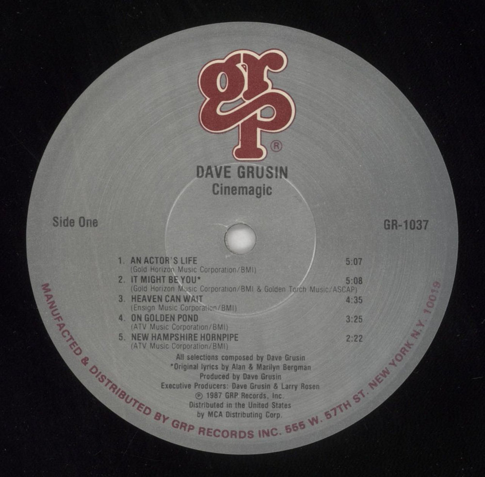 Dave Grusin Cinemagic US vinyl LP album (LP record) DGULPCI521904