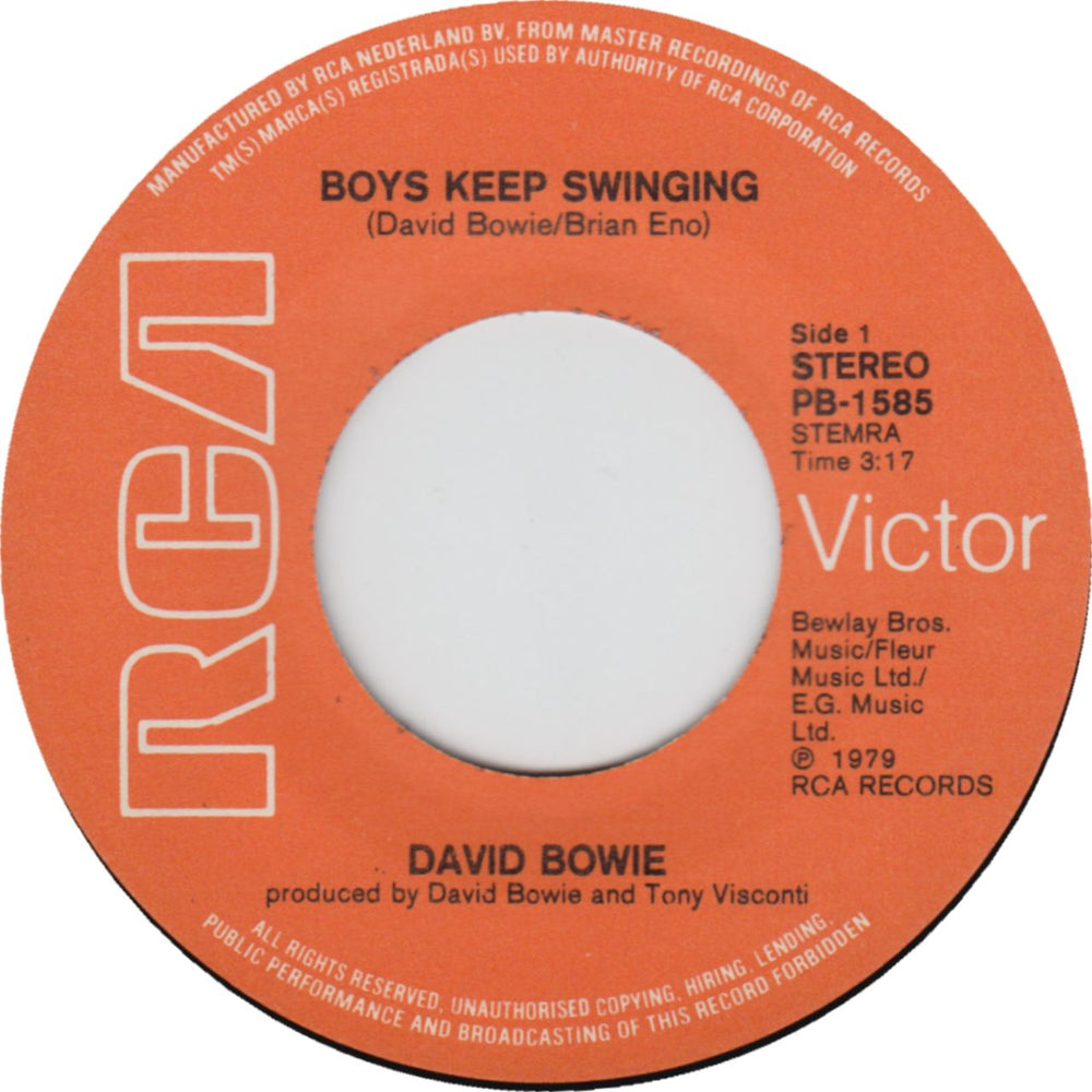 David Bowie Boys Keep Swinging Dutch 7" vinyl single (7 inch record / 45) BOW07BO100453