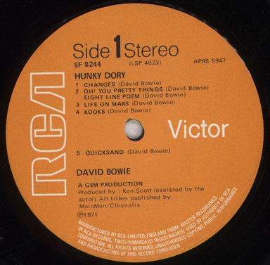 David Bowie Hunky Dory - 2nd + Insert - 3E/2E UK vinyl LP album (LP record) BOWLPHU839277