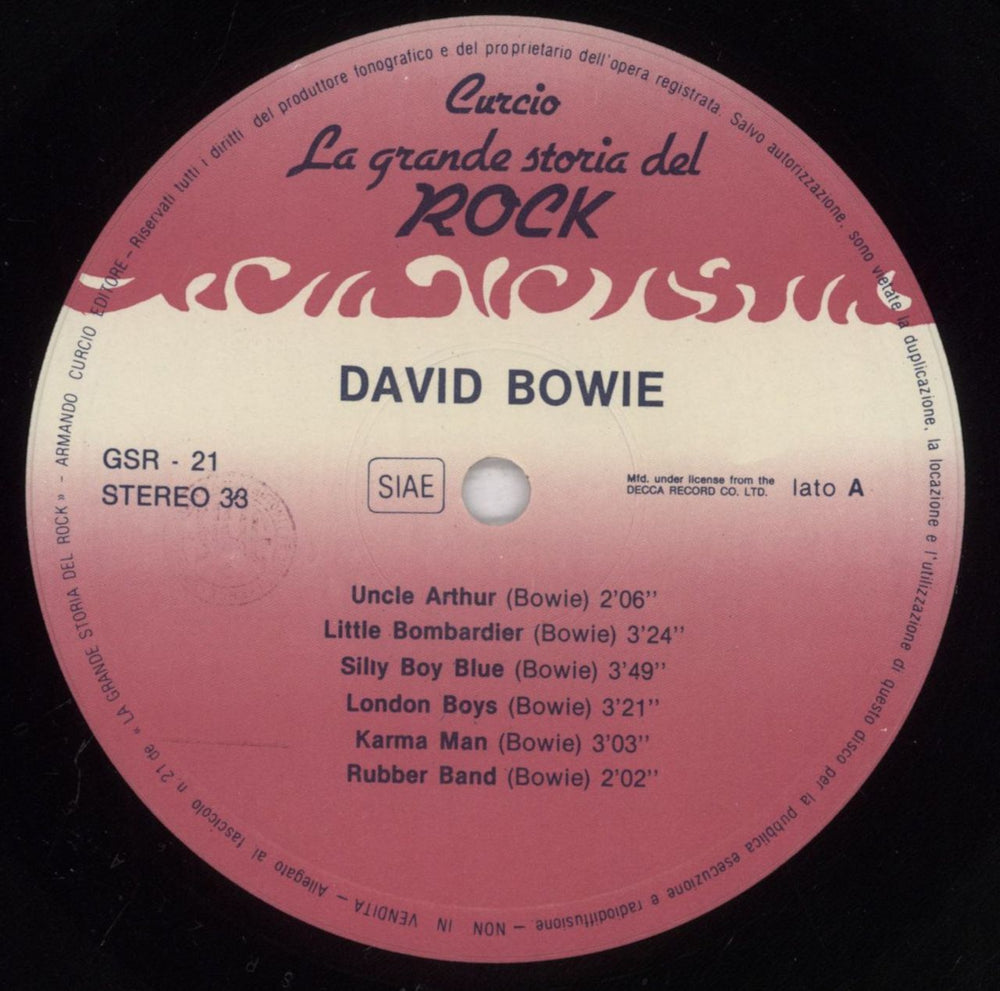 David Bowie La Grande Storia Del Rock Italian vinyl LP album (LP record) BOWLPLA16473