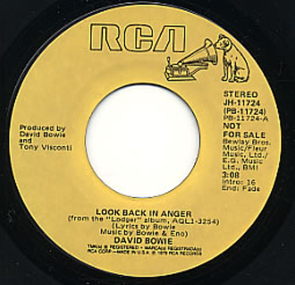 David Bowie Look Back In Anger - Promo US Promo 7" vinyl single (7 inch record / 45) JH-11724