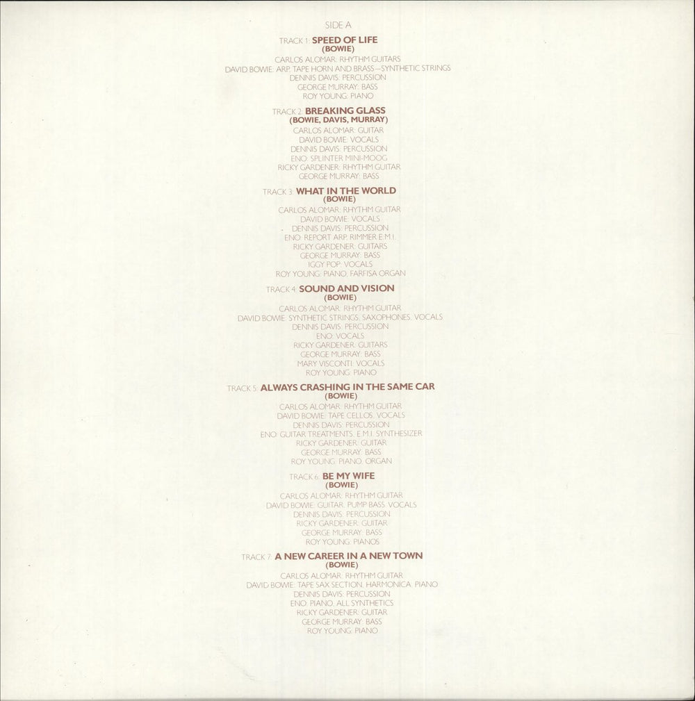 David Bowie Low - 1st + Inserts UK vinyl LP album (LP record)