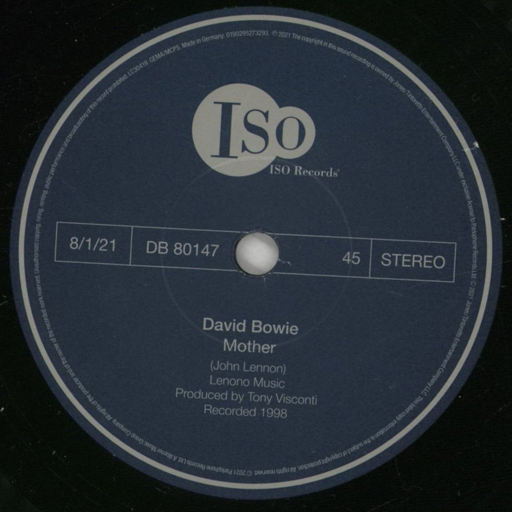 David Bowie Mother - Black Vinyl + Numbered German 7" vinyl single (7 inch record / 45) BOW07MO785250