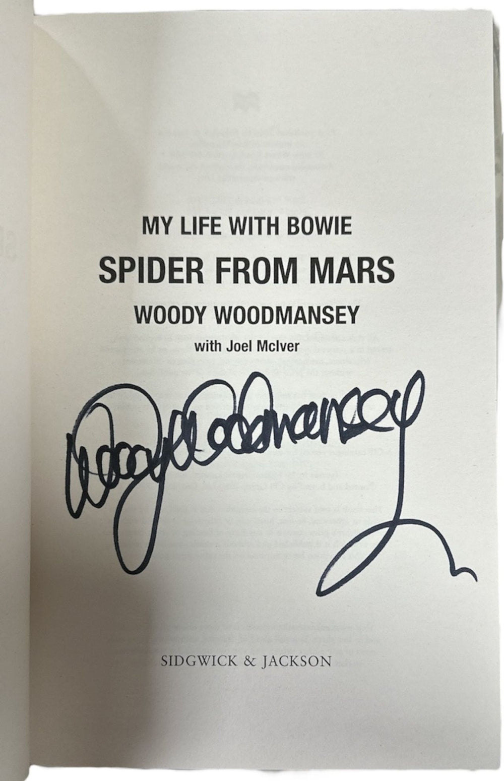 David Bowie Spider From Mars - Autographed UK book BOWBKSP864796